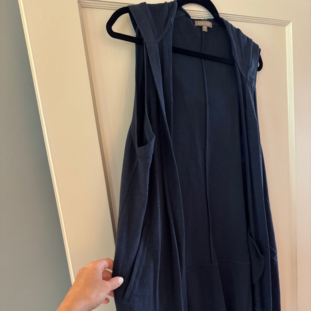 Lilla P Draped Sleeveless Cardigan